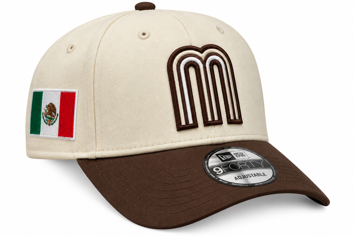 Mexico "M" Cream & Brown Cap